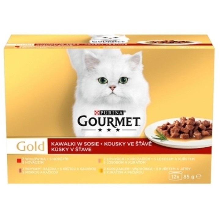 Gourmet 12x85g Gold multipack - kousky ve šťávě
